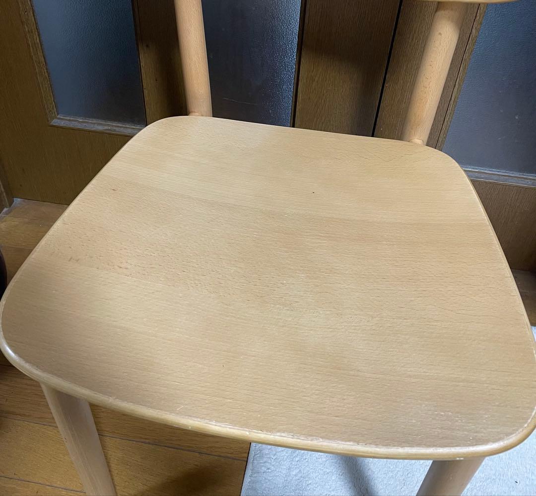 無印良品　ラウンドチェア　オーク材