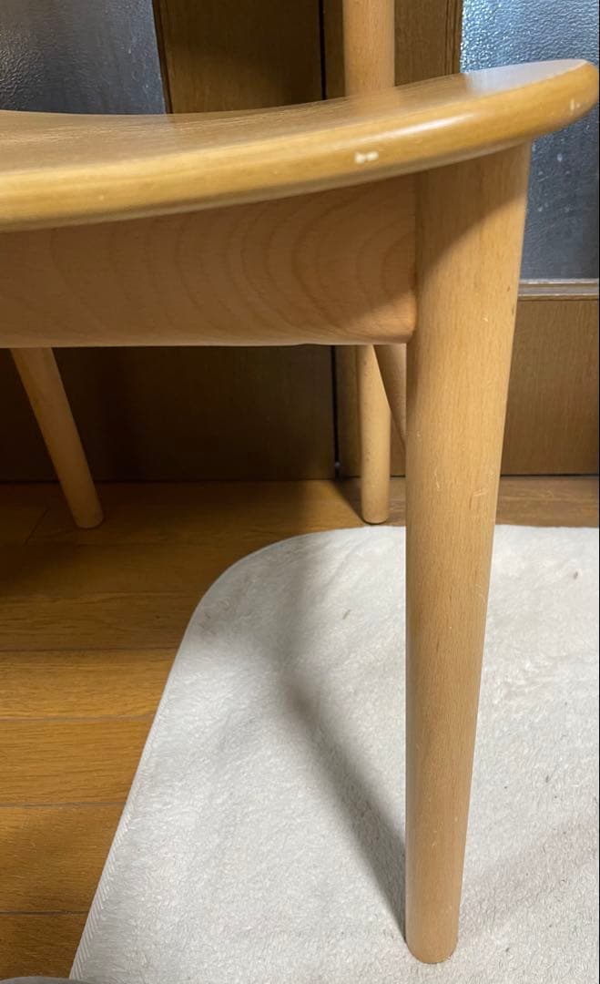 無印良品　ラウンドチェア　オーク材
