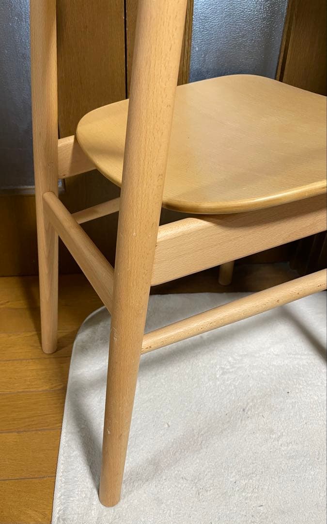 無印良品　ラウンドチェア　オーク材