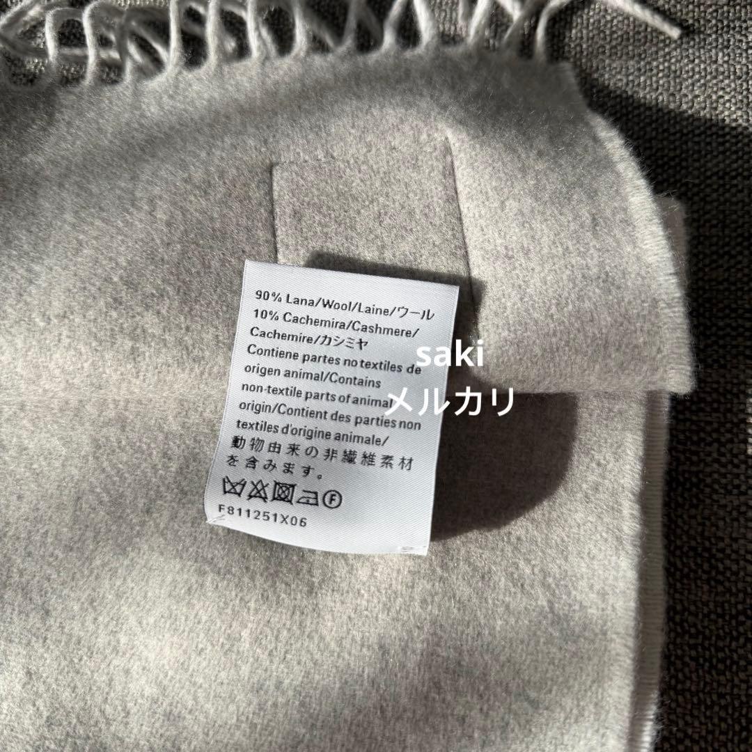 定価以下！新品未使用 ロエベ フリンジマフラー グレー系 ウール カシミヤ