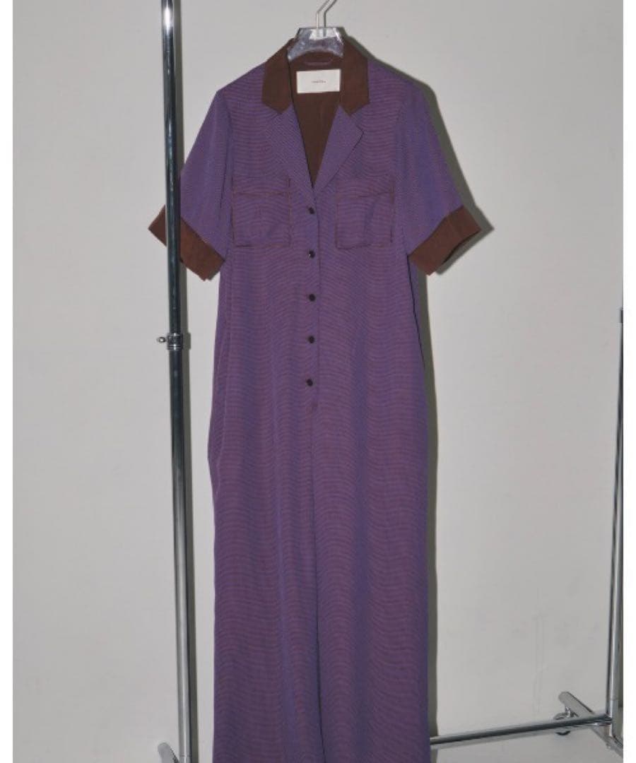 ジョーゼットチェックコンビネゾン　トゥデイフル　パープル