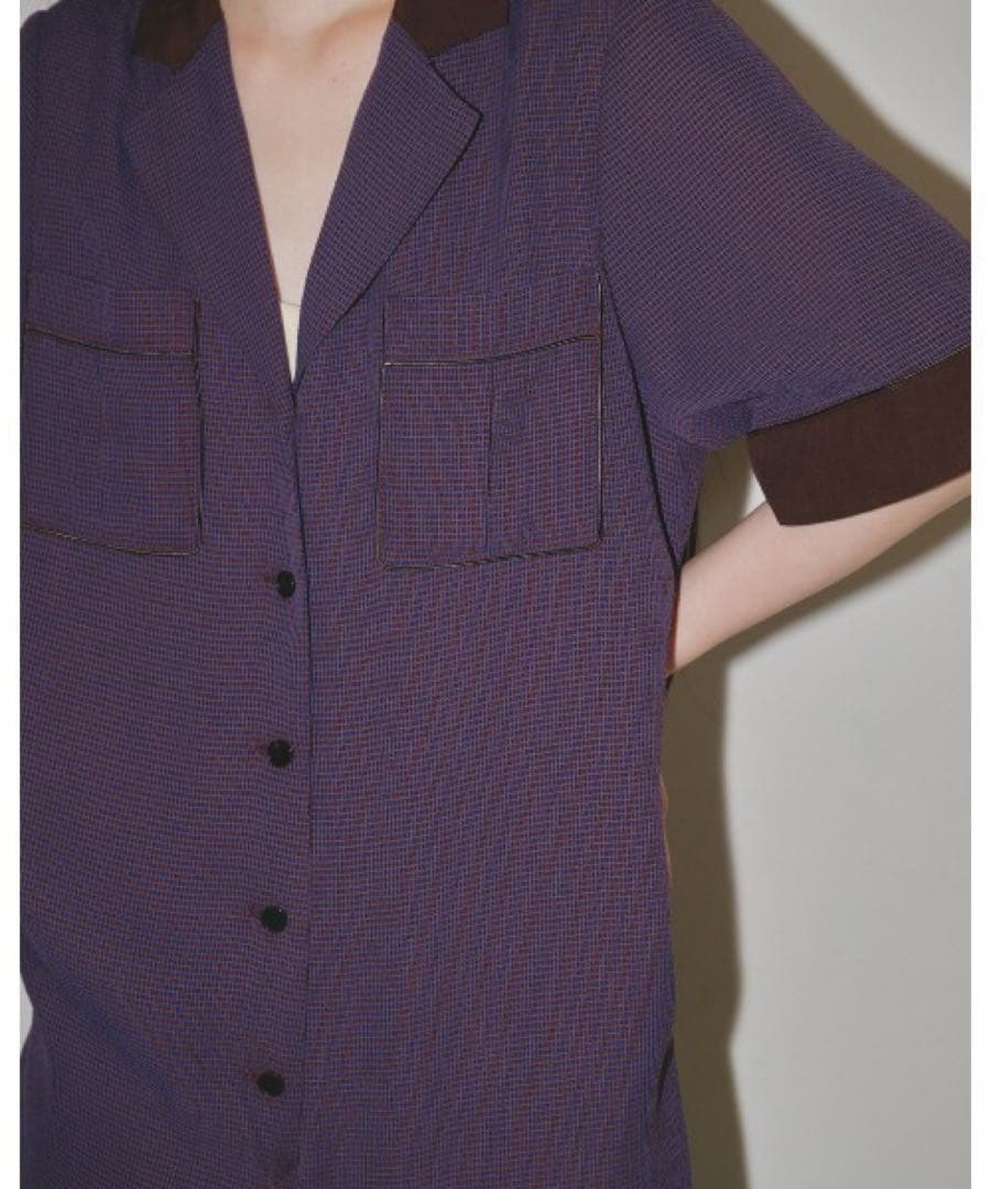 ジョーゼットチェックコンビネゾン　トゥデイフル　パープル