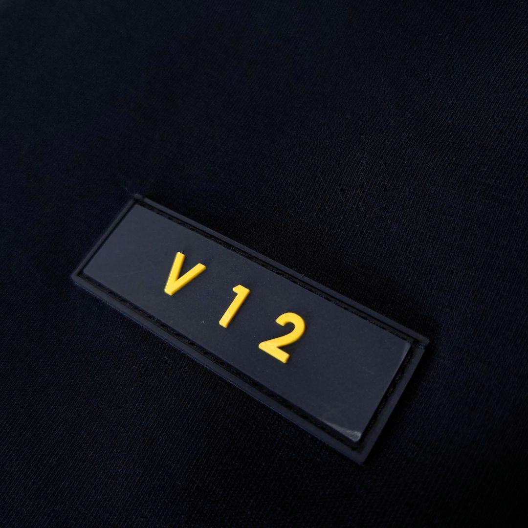 極美品 V12 GOLF ダンボールニットパーカー マルチロゴ ピンク