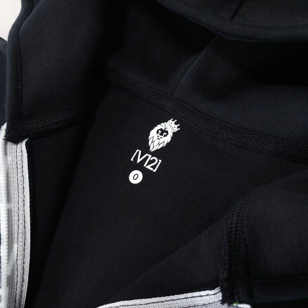 極美品 V12 GOLF ダンボールニットパーカー マルチロゴ ピンク