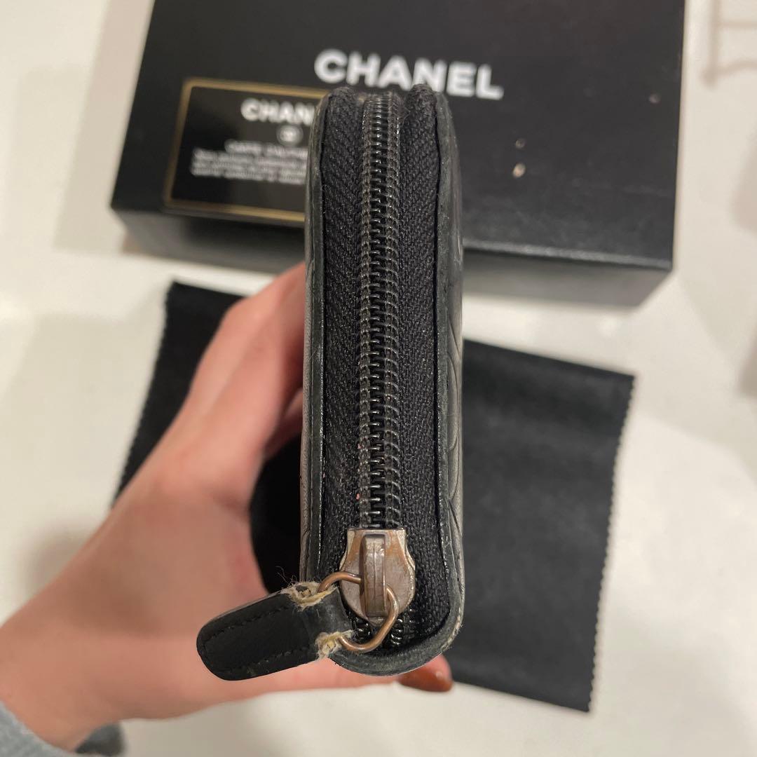 H*i様 CHANEL 長財布 カメリア柄　黒
