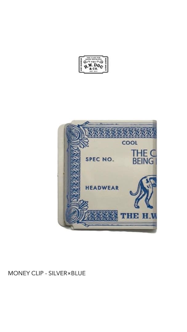 THE H.W. DOG&CO. MONEY CLIP マネークリップ 銀 青