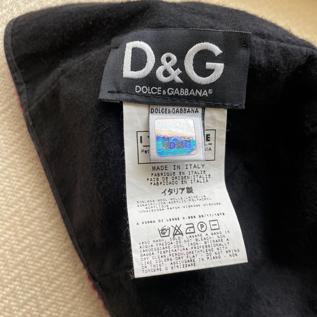 D&G DOLCE&GABBANA コサージュ ニット帽 ビーニー