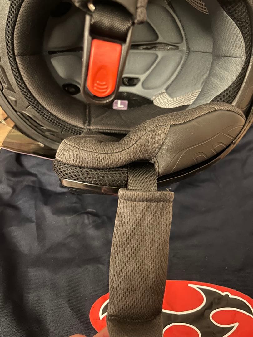 Kabuto ジェットヘルメット 黒/シルバー 収納袋付き