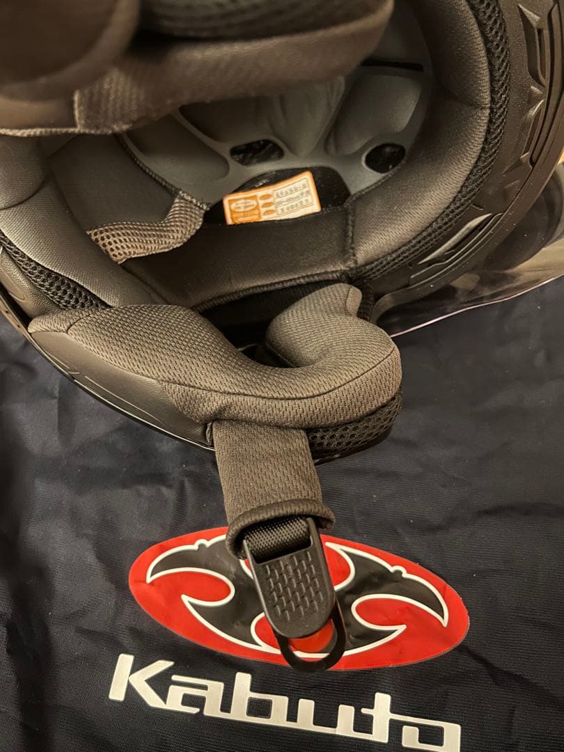 Kabuto ジェットヘルメット 黒/シルバー 収納袋付き