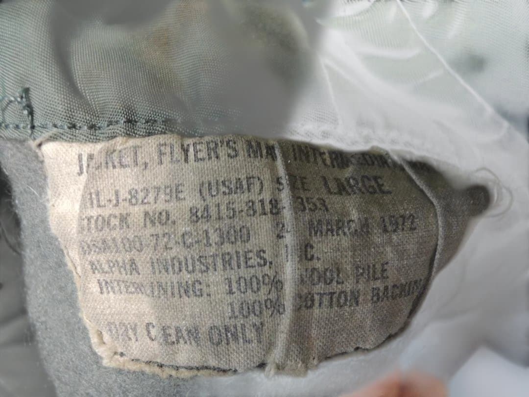 70's米軍実物 USAF MA-1 8279Eフライトジャケット/L