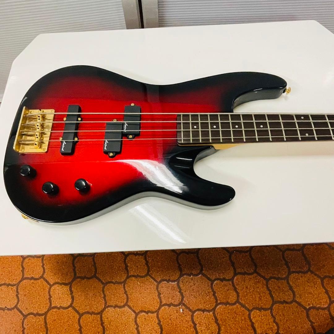 アリアプロ2 エレキベース 4弦 ブラック/レッドグラデーション