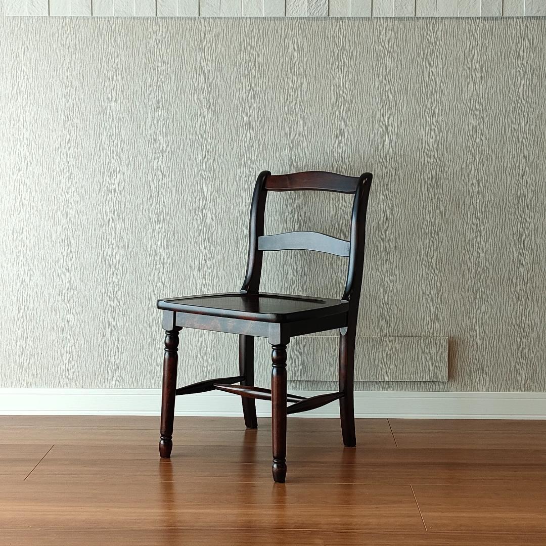 〈美品〉北海道民芸　ダイニングチェア　ラダーバック　樺材