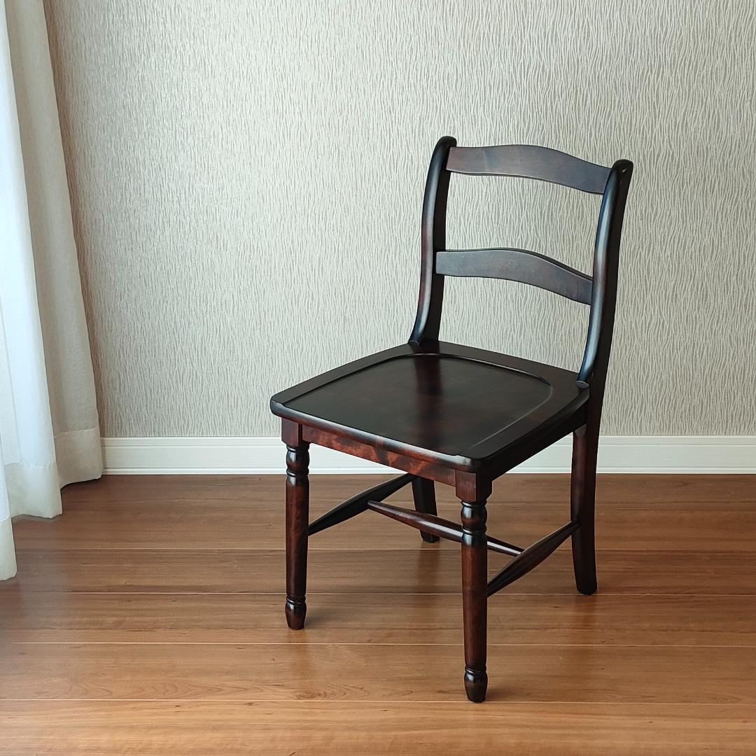 〈美品〉北海道民芸　ダイニングチェア　ラダーバック　樺材