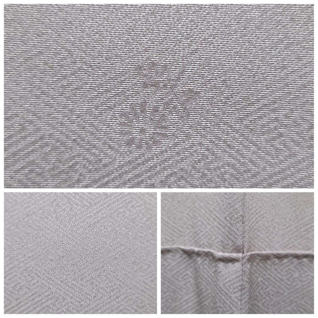 D シンプルデザイン 薄色 菊の地模様 袷 正絹 色無地 着物 K48