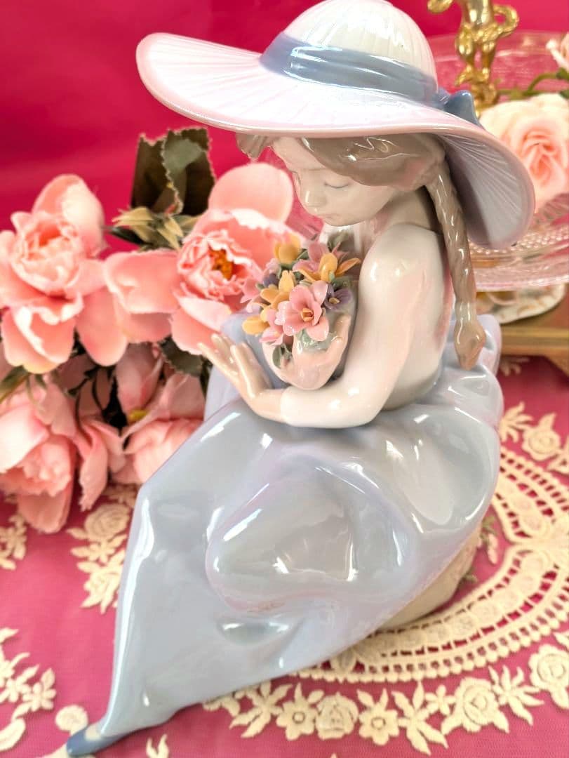 ✾LLADRO✾花と少女「花の香りに包まれて」✾美品