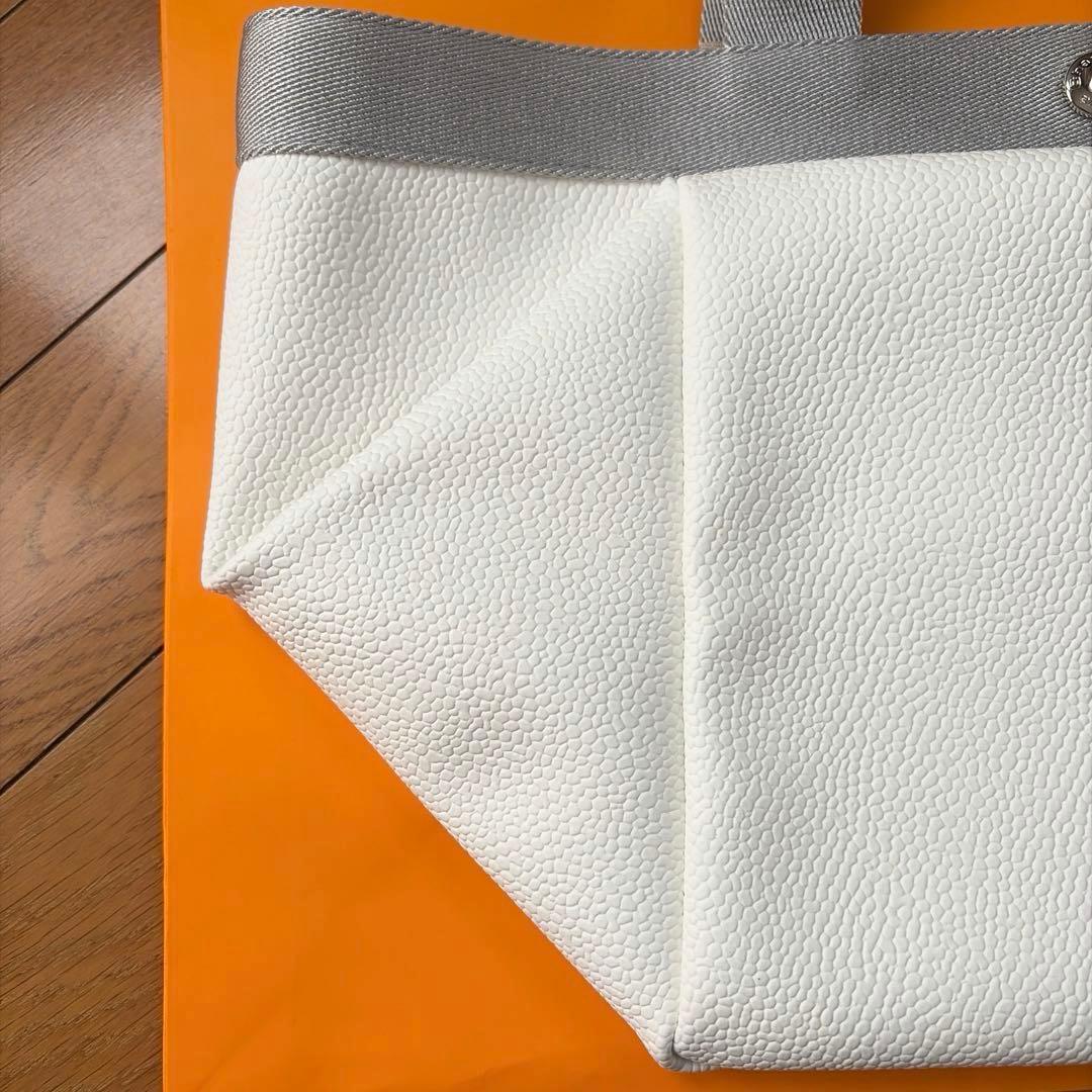 極美品　エルベシャプリエ 707GP ブラン×シルバー　 舟型トート 限定カラー