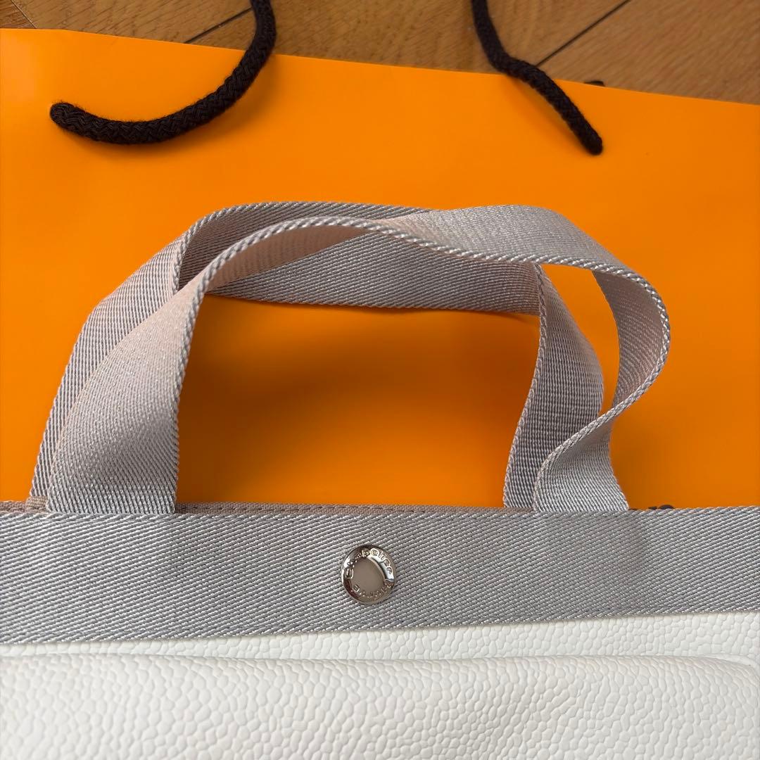 極美品　エルベシャプリエ 707GP ブラン×シルバー　 舟型トート 限定カラー