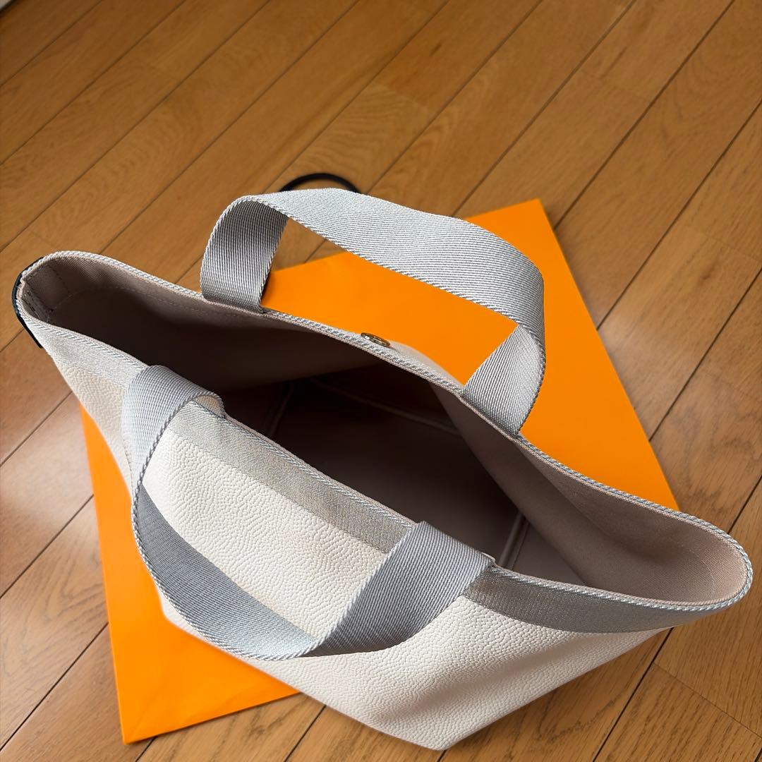 極美品　エルベシャプリエ 707GP ブラン×シルバー　 舟型トート 限定カラー