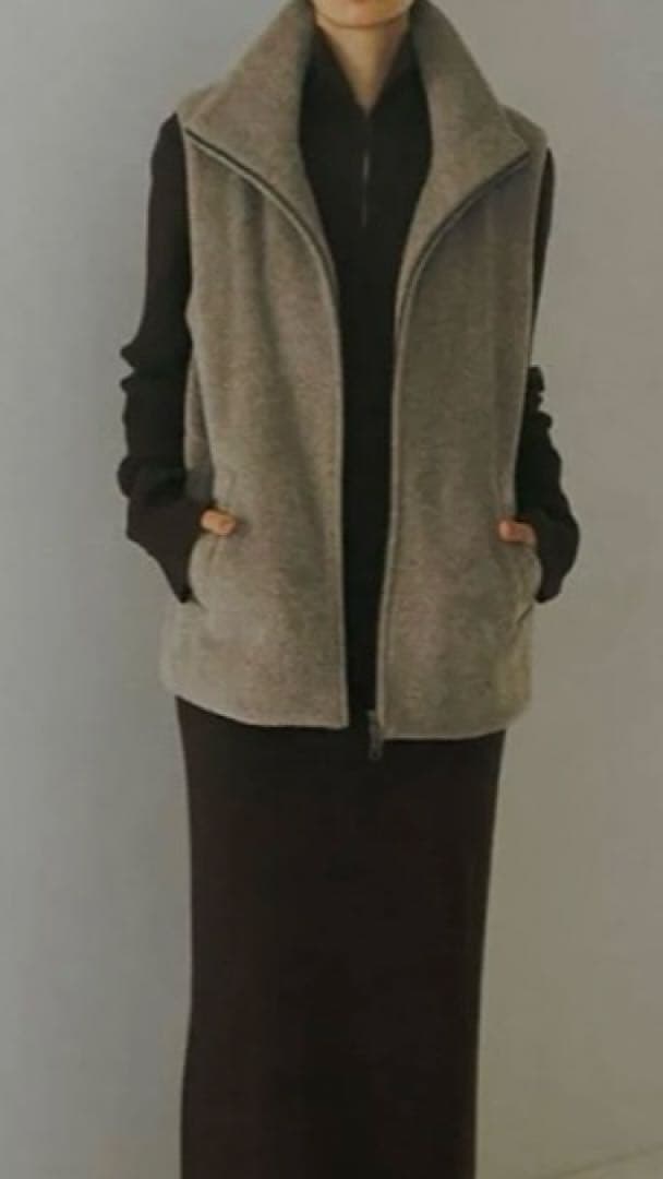 ETRE TOKYO メルトンフリースベスト ベージュ系