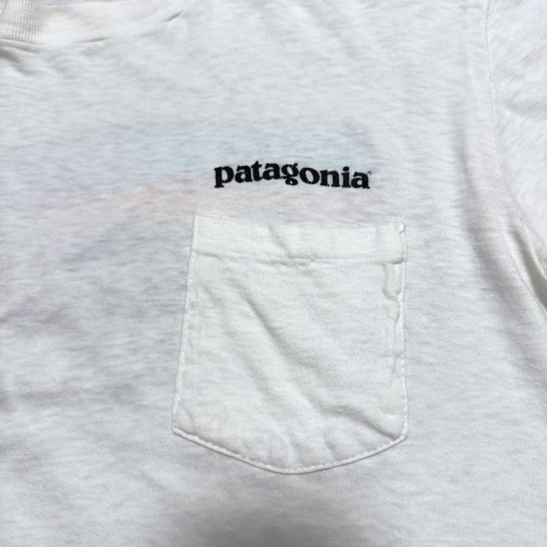 80sアメリカ製パタゴニアビンテージTシャツポケ付きロンT長袖白Lstedman