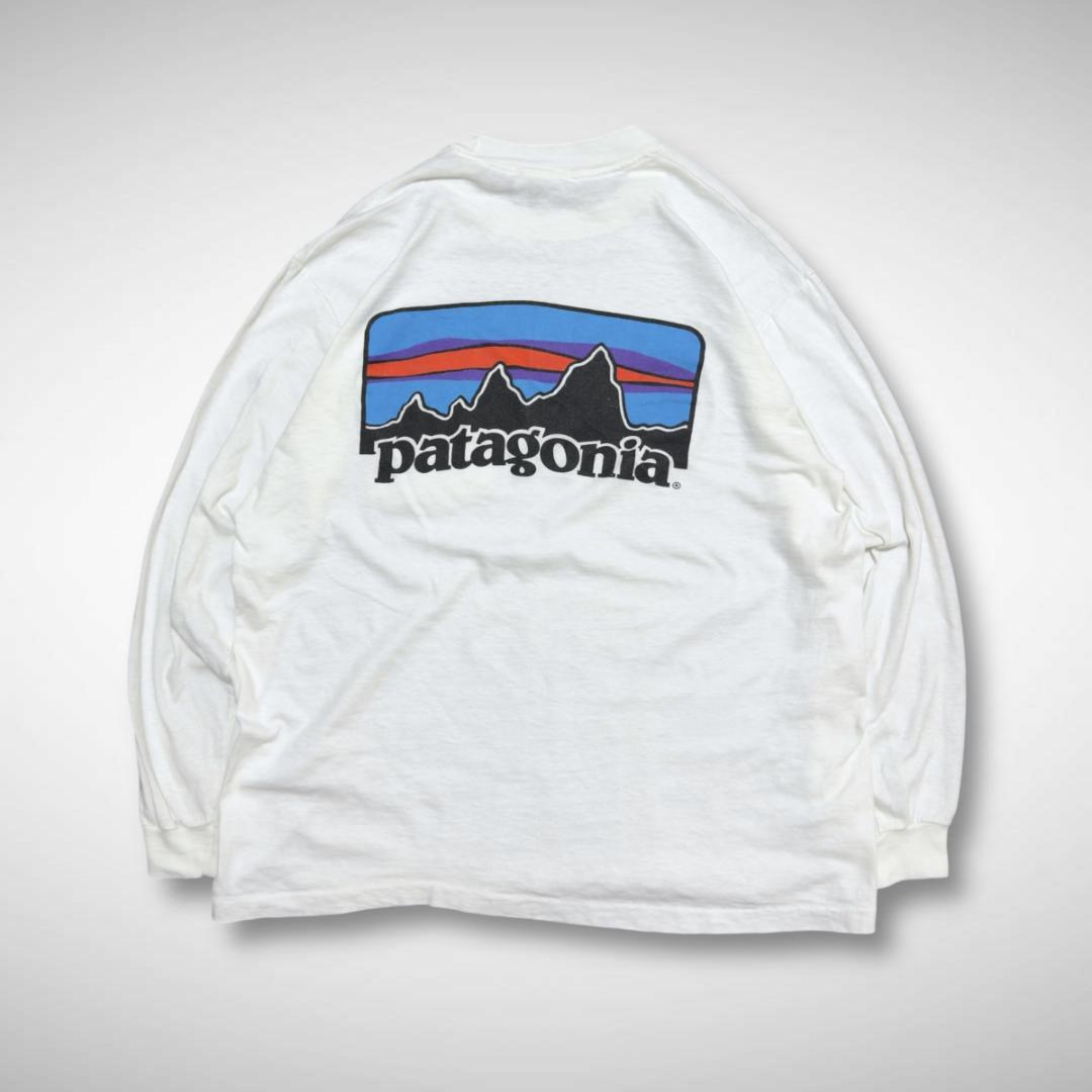 80sアメリカ製パタゴニアビンテージTシャツポケ付きロンT長袖白Lstedman