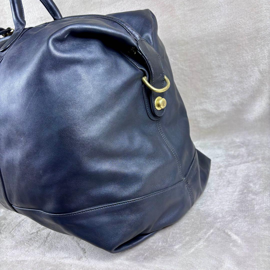 美品　希少　OLD COACH ボストンバッグ　ブラック　本革レザー　黒　USA