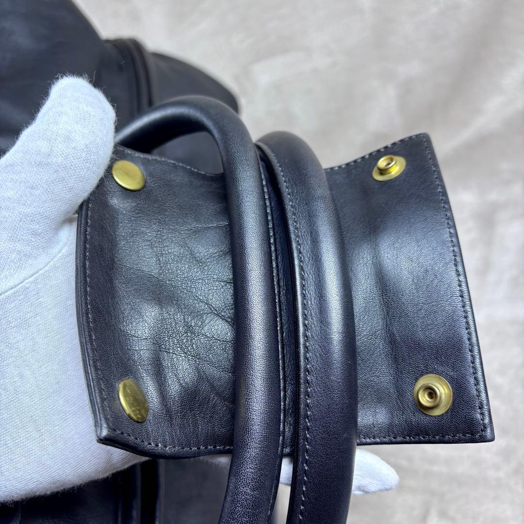 美品　希少　OLD COACH ボストンバッグ　ブラック　本革レザー　黒　USA