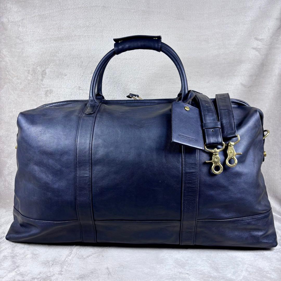 美品　希少　OLD COACH ボストンバッグ　ブラック　本革レザー　黒　USA