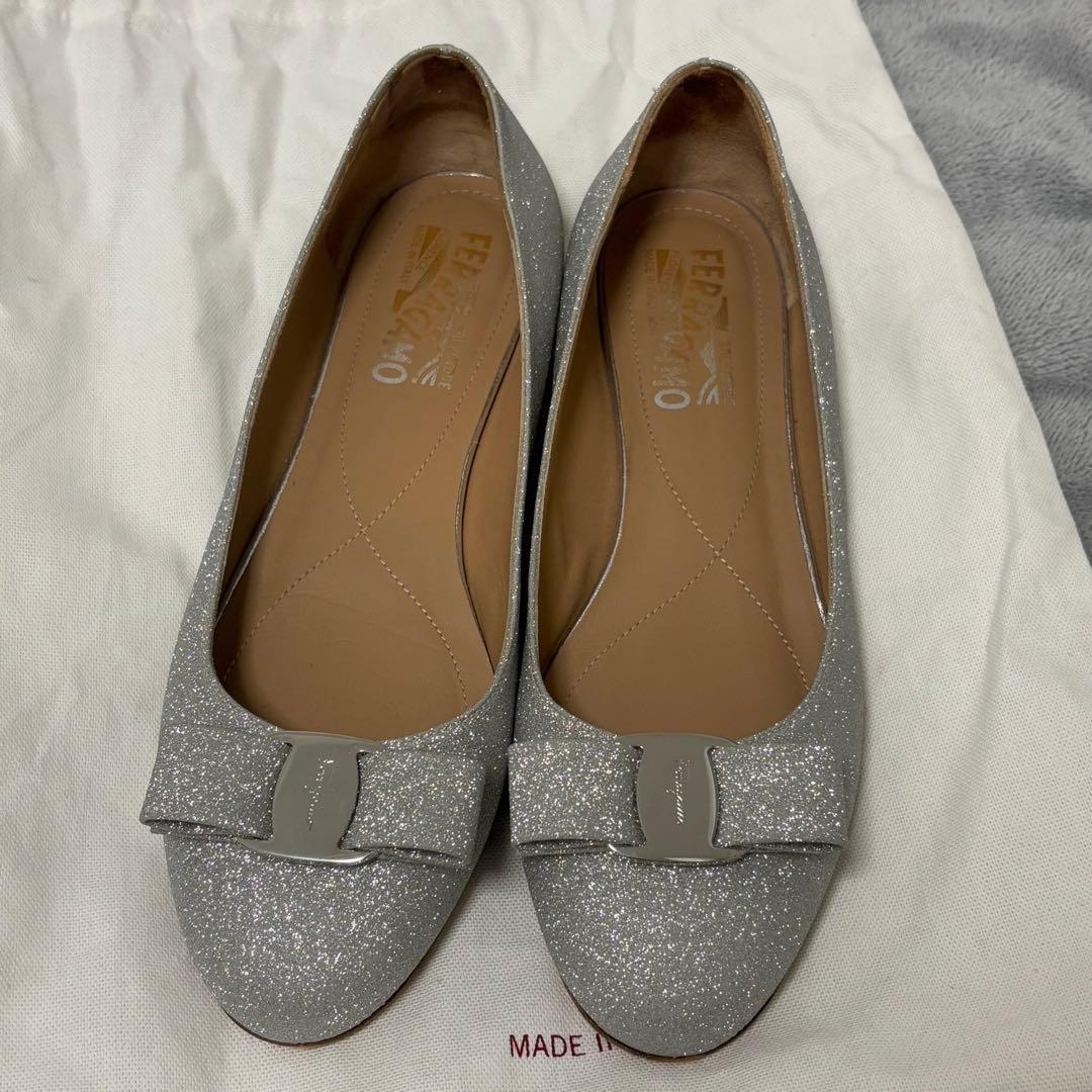 【Salvatore Ferragamo】バレエフラットシューズ 25cm相当