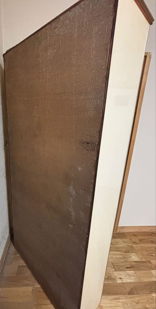 昭和レトロポップ　食器棚 アーチ型ガラス扉　オレンジ