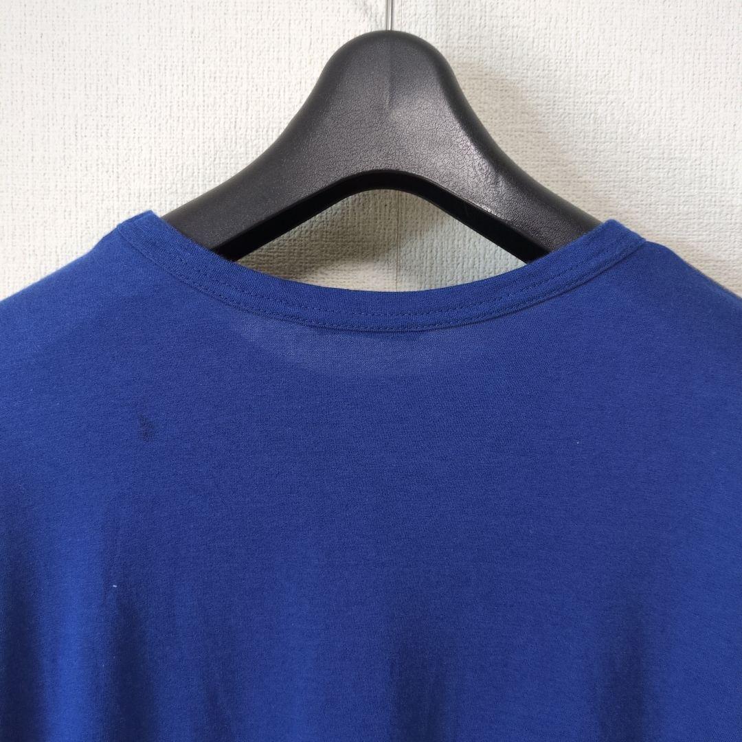 再値下げ！アルベロベロ♥️ぶたさん刺繍影絵　異素材パッチワークチュニック　ブルー