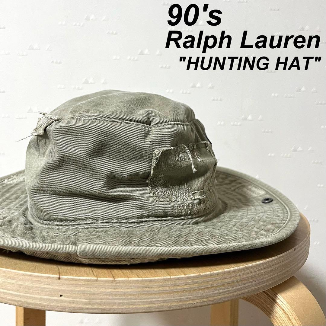 希少 古着 90's ラルフローレン ハンティング ハット タタキ RRL