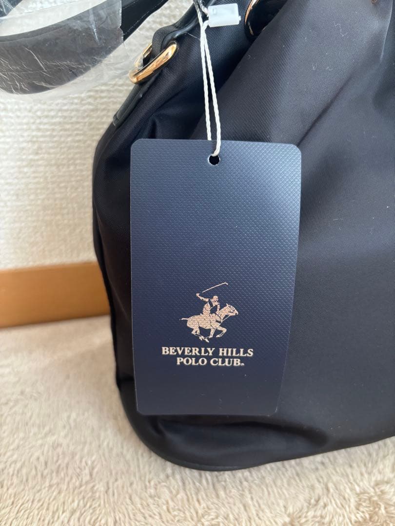 ビバリーヒルズポロクラブ　ナイロン巾着型バッグ（ブラック）