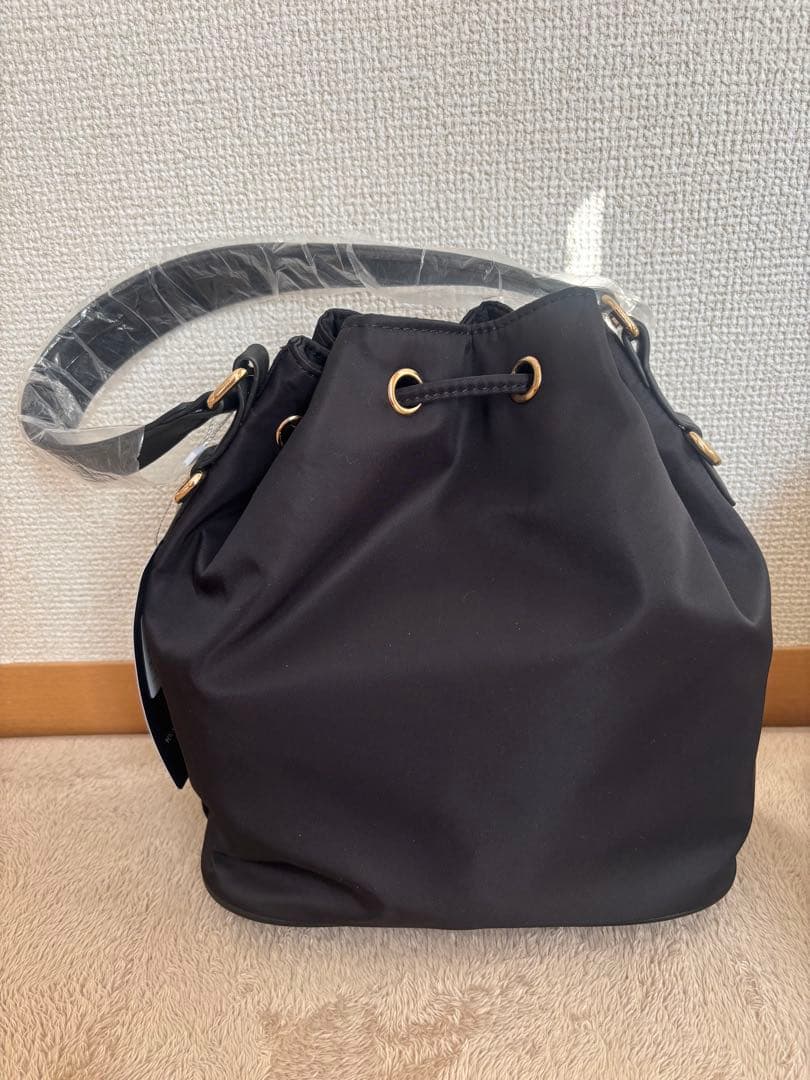 ビバリーヒルズポロクラブ　ナイロン巾着型バッグ（ブラック）