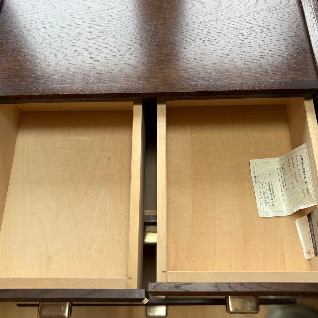 【カリモク家具】ヴィンテージチェスト ナラ材×真鍮取っ手 日本製