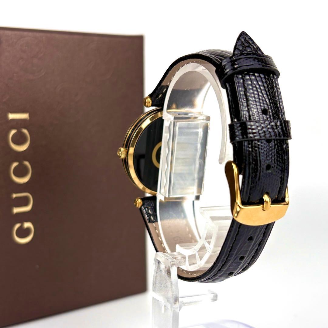 GUCCI　腕時計　シェリーライン　ローマン　ゴールド　リザード型押し　可動品◎