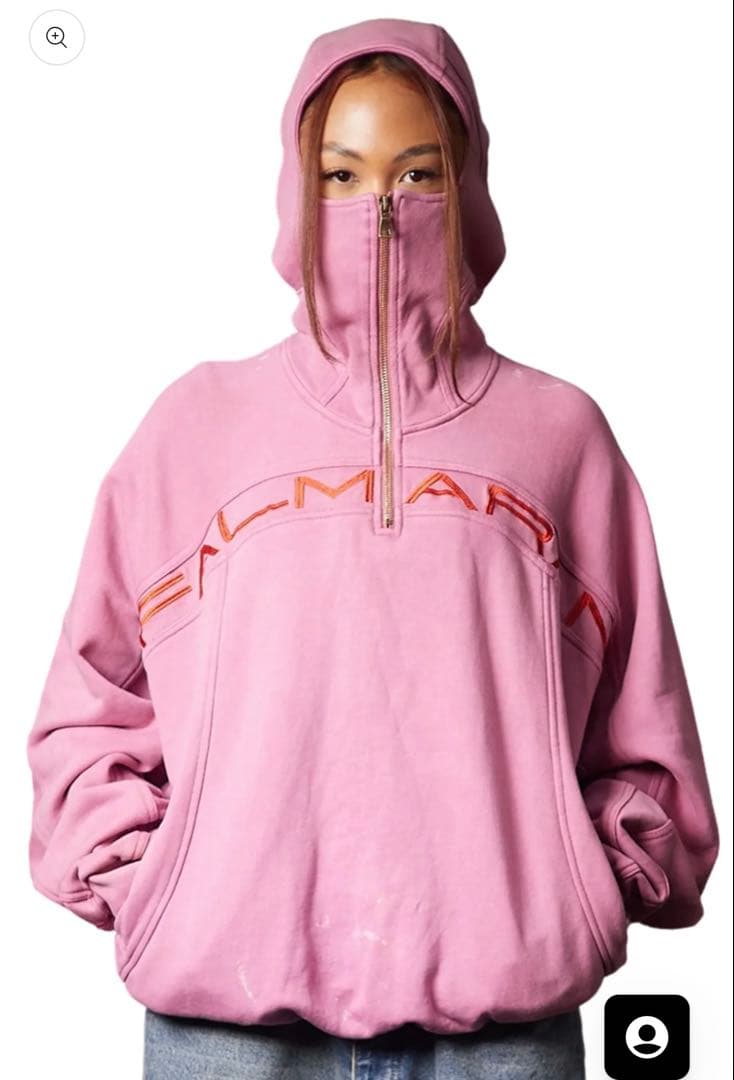 FALMARANピンク フード付きパーカー Lサイズ ユニセックス