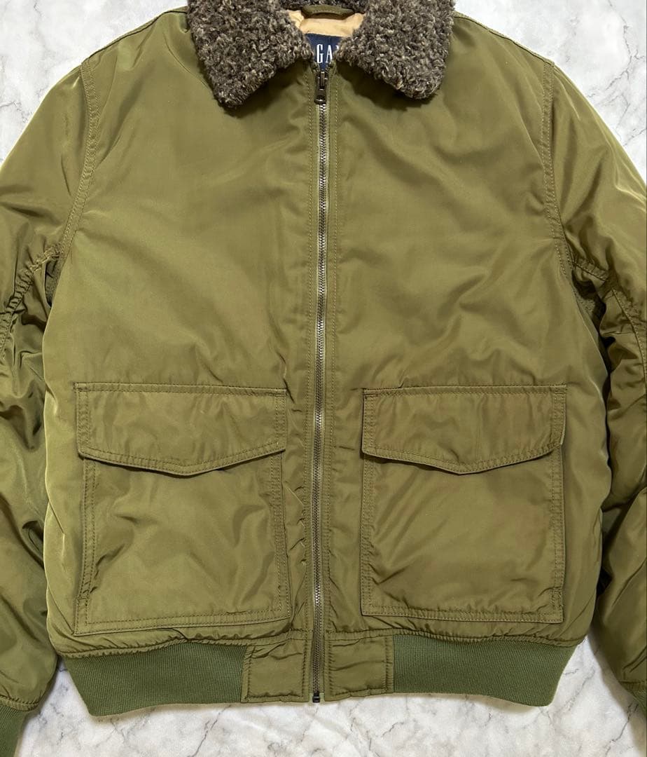 GAP B-15 ボア フライトジャケット ミリタリー MA-1 M カーキ