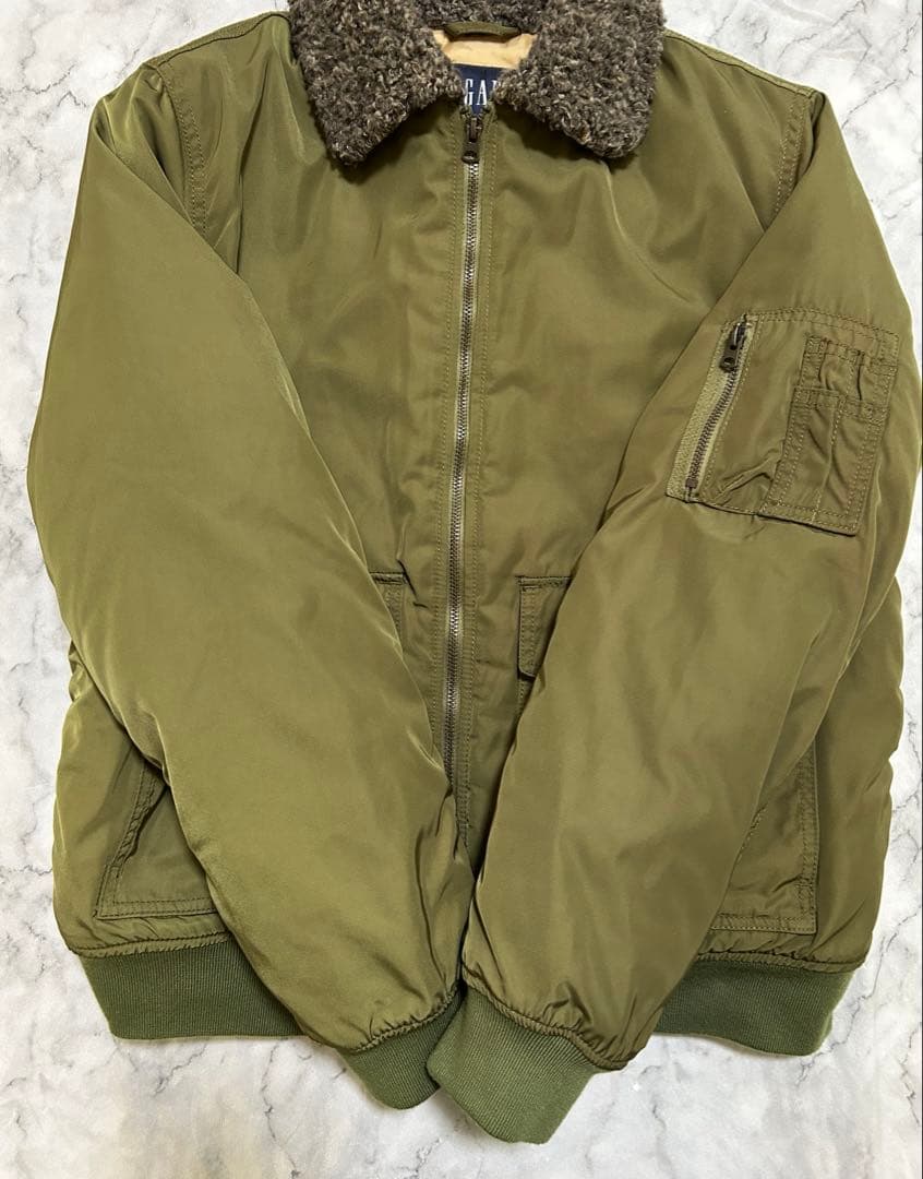 GAP B-15 ボア フライトジャケット ミリタリー MA-1 M カーキ