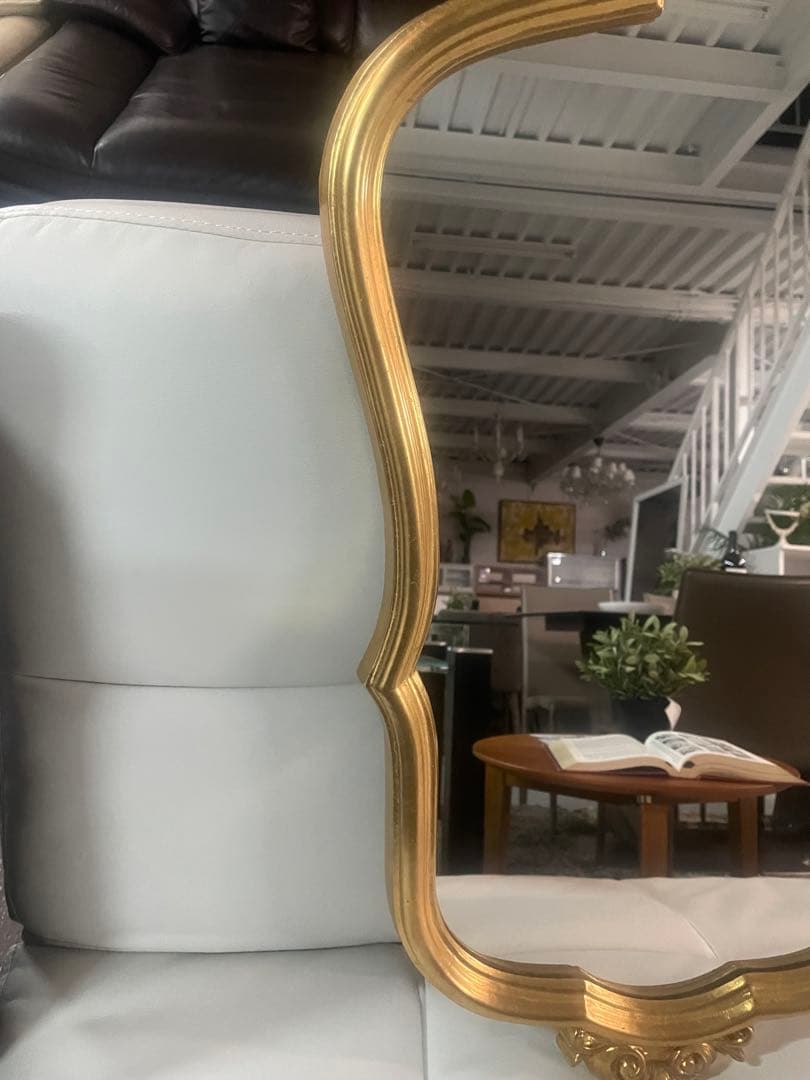 アンティーク　ゴールドミラー