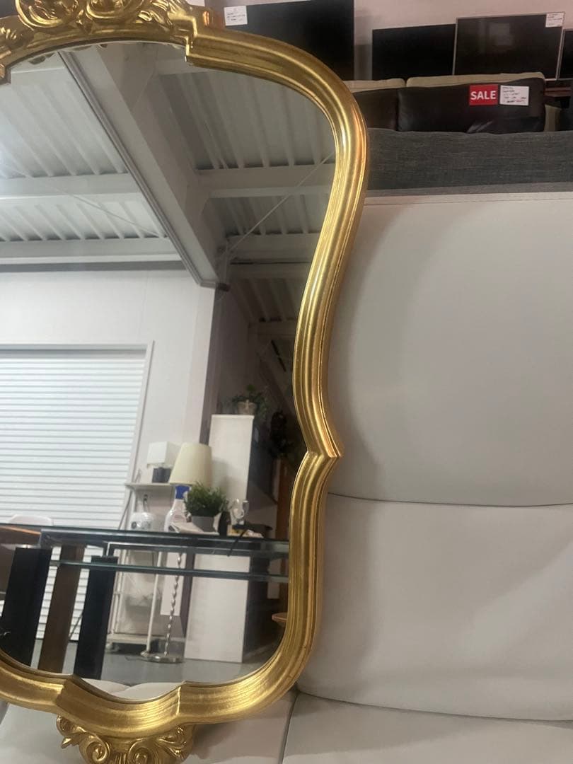 アンティーク　ゴールドミラー