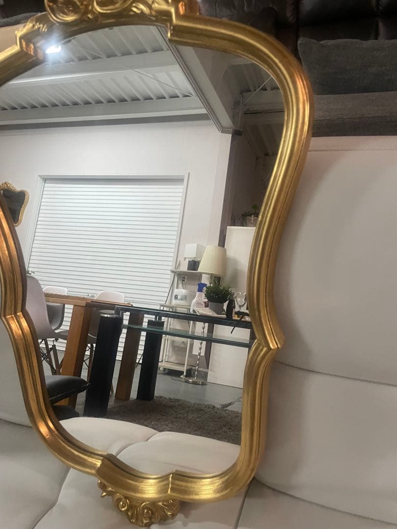 アンティーク　ゴールドミラー