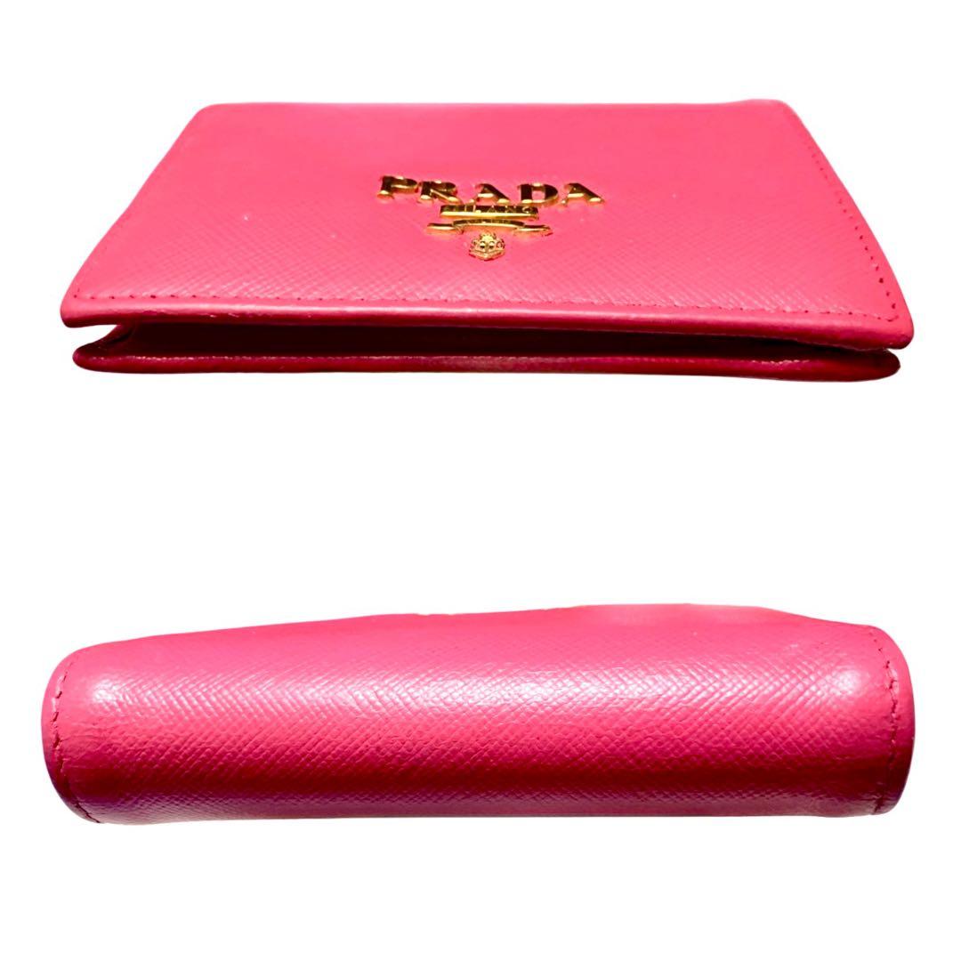 凛様PRADA プラダ　２つ折り財布　サフィアーノレザー　ピンク