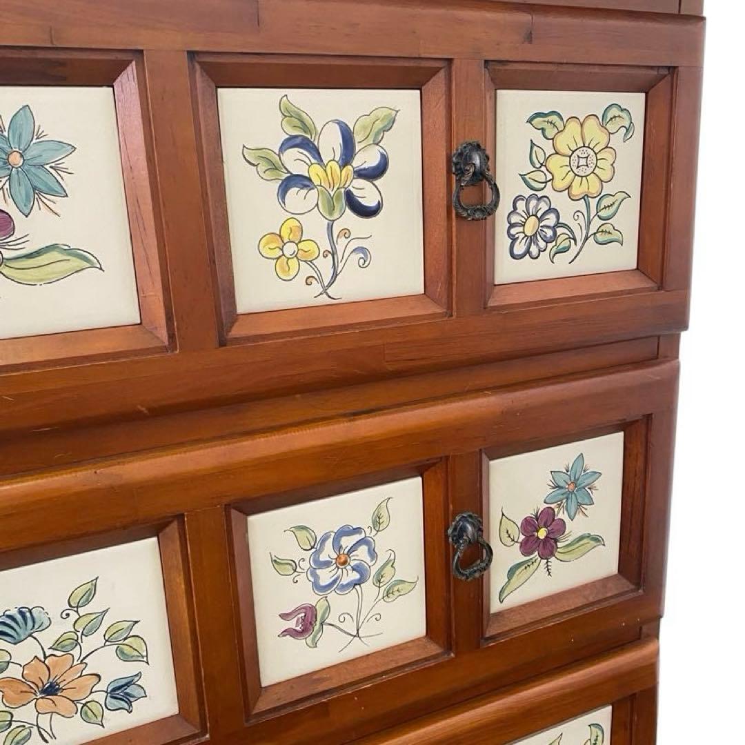 バレンシア チェスト スペイン製 北欧 タイル 4段　タイルチェスト