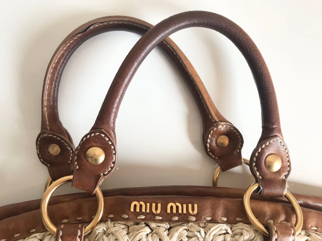 miu miu かごバッグ ミュウミュウ　ラフィア