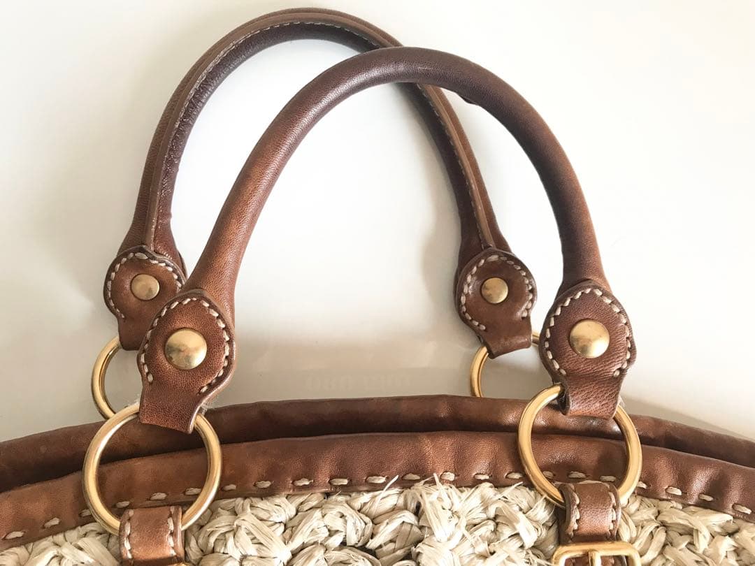 miu miu かごバッグ ミュウミュウ　ラフィア