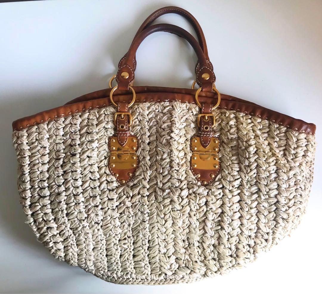 miu miu かごバッグ ミュウミュウ　ラフィア