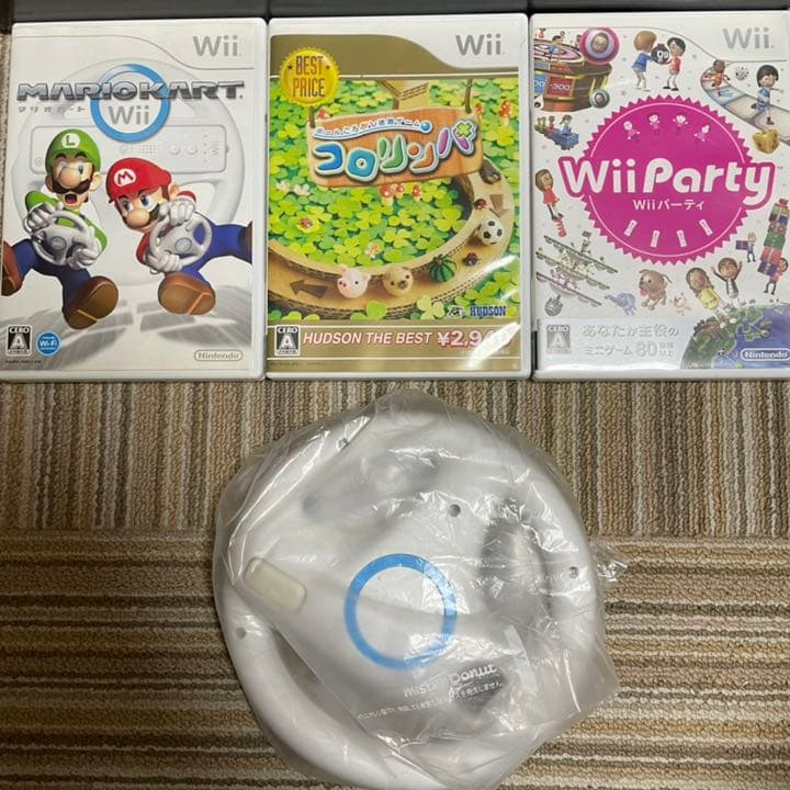 5点セット Wii本体 マリオカート ハンドル コロリンパ Wii Party