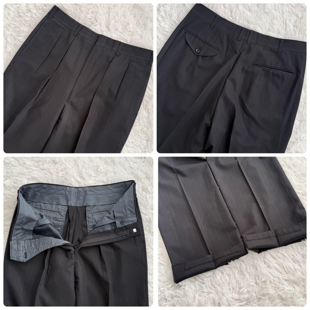 Burberrys バーバリー スーツ ダブル ネイビー ストライプ 背抜き