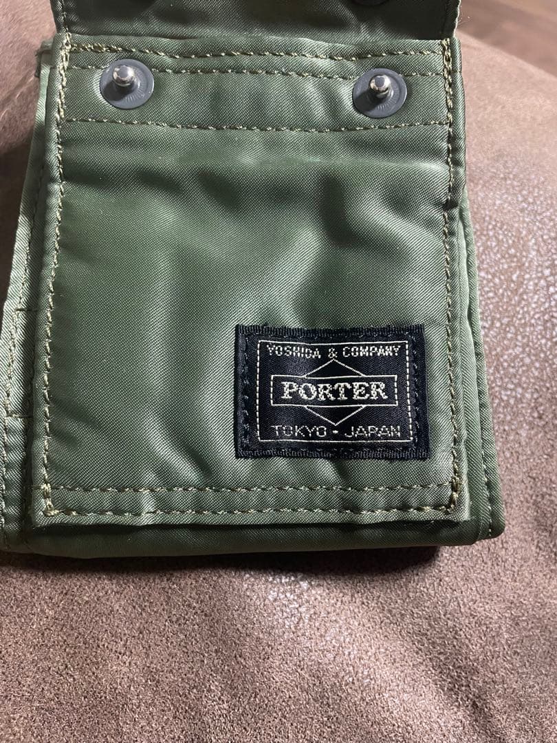 【極美品】吉田カバン　ポーター　タンカー　セージグリーン　二つ折り財布